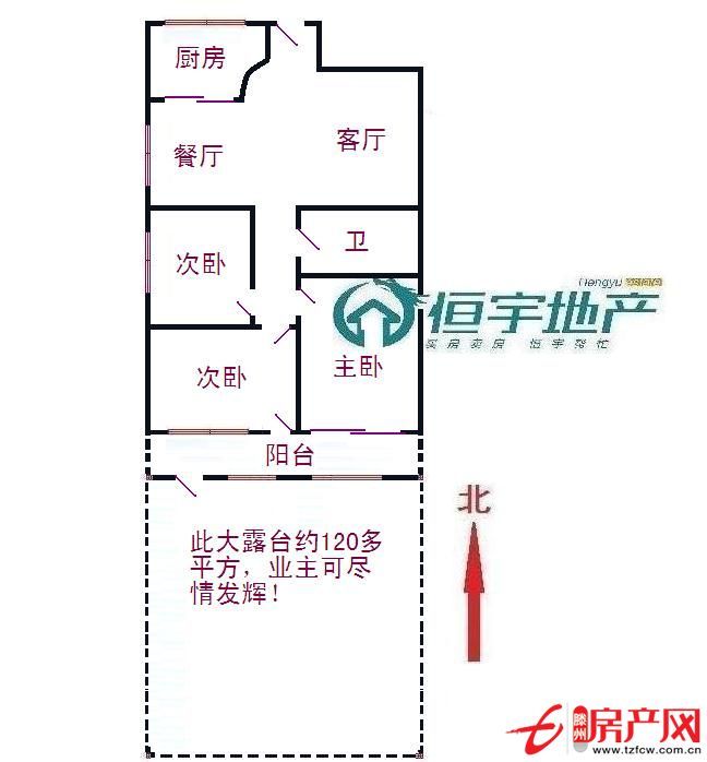問天三期；帶一個(gè)露天陽臺(tái)