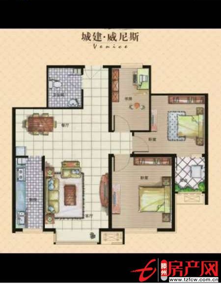 威尼斯二區，中層，簡裝，要全款兩室一廳朝陽，采光好